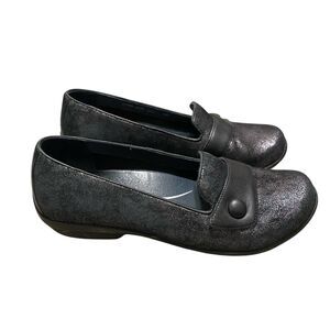DANSKO Olena Blue Loafer Shoes Size 9 EU 39 Shimmer Leather Block Heels Comfort